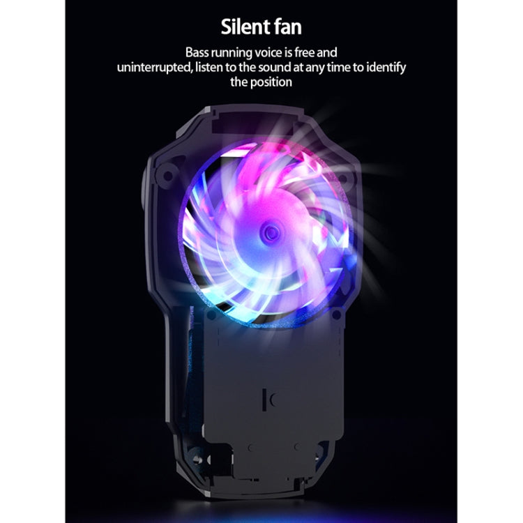 MeMo FL05 Fan Mobile Phone Radiator with Colorful Lights(Black) - free shipping - PMC Jewellery - Order now!