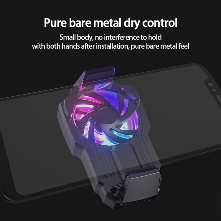 MeMo FL05 Fan Mobile Phone Radiator with Colorful Lights(Black) - free shipping - PMC Jewellery - Order now!