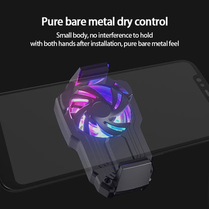 MeMo FL05 Fan Mobile Phone Radiator with Colorful Lights(Black) - free shipping - PMC Jewellery - Order now!
