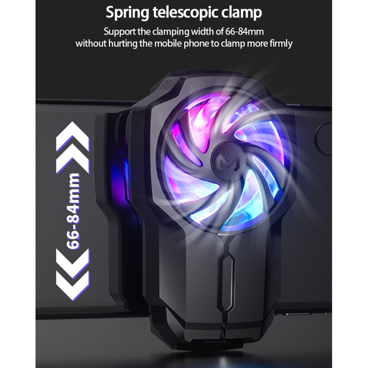 MeMo FL05 Fan Mobile Phone Radiator with Colorful Lights(Black) - free shipping - PMC Jewellery - Order now!