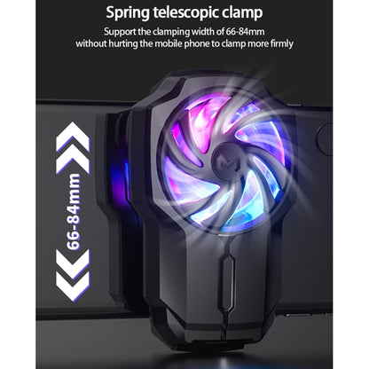 MeMo FL05 Fan Mobile Phone Radiator with Colorful Lights(Black) - free shipping - PMC Jewellery - Order now!