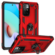 For Xiaomi Redmi 10 Shockproof TPU + PC Phone Case with 360 Degree Rotating Holder(Red)