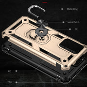 For Xiaomi Redmi 10 Shockproof TPU + PC Phone Case with 360 Degree Rotating Holder(Gold)
