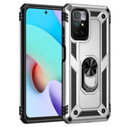 For Xiaomi Redmi 10 Shockproof TPU + PC Phone Case with 360 Degree Rotating Holder(Silver)