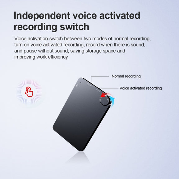 K2 Portable Ultra-thin Card Voice Recorder, Capacity:4GB(Black)