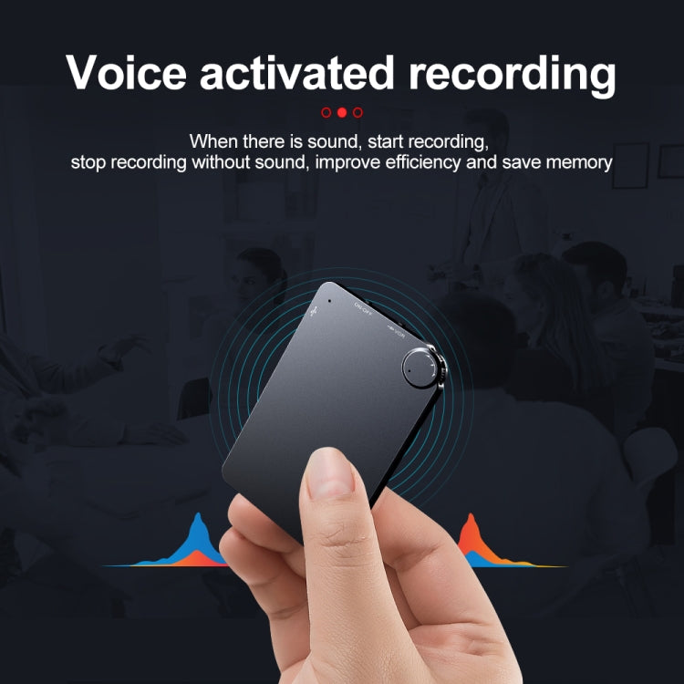 K2 Portable Ultra-thin Card Voice Recorder, Capacity:4GB(Black)