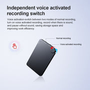 K2 Portable Ultra-thin Card Voice Recorder, Capacity:16GB(Black)