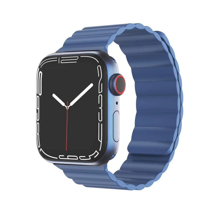 Mutural Liquid Silicone Magnetic Strap Watch Band For Apple Watch Ultra 49mm&Watch Ultra 2 49mm / Series 9&8&7 45mm / SE 3&SE 2&6&SE&5&4 44mm / 3&2&1 42mm(Blue) - free shipping - PMC TechLife - Order now!