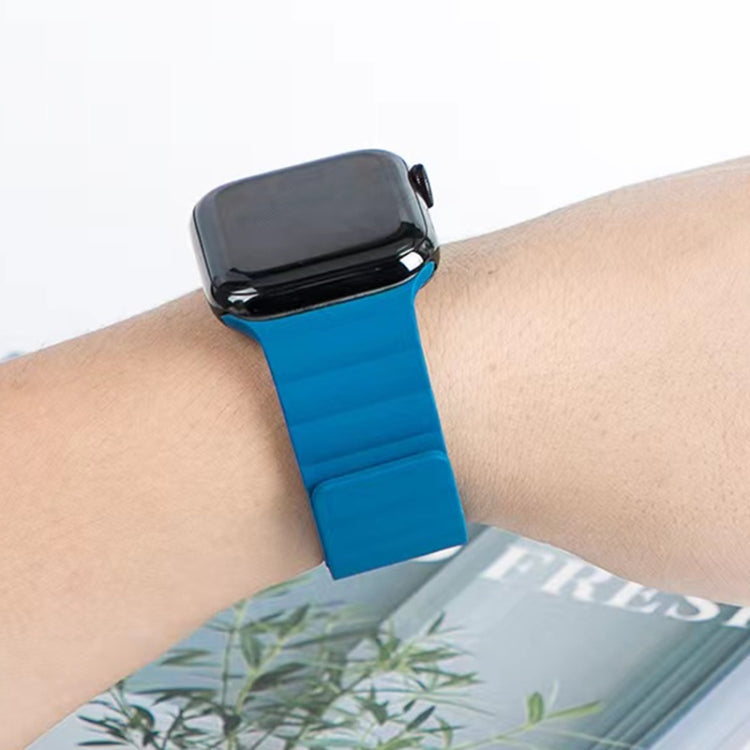 Mutural Liquid Silicone Magnetic Strap Watch Band For Apple Watch Ultra 49mm&Watch Ultra 2 49mm / Series 9&8&7 45mm / SE 3&SE 2&6&SE&5&4 44mm / 3&2&1 42mm(Blue) - free shipping - PMC TechLife - Order now!