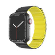 Mutural Moran Series Liquid Silicone Magnetic Strap Watch Band For Apple Watch Ultra 49mm&Watch Ultra 2 49mm / Series 9&8&7 45mm / SE 3&SE 2&6&SE&5&4 44mm / 3&2&1 42mm(Black + Yellow)