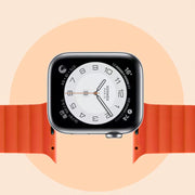 Mutural Moran Series Liquid Silicone Magnetic Strap Watch Band For Apple Watch Ultra 49mm&Watch Ultra 2 49mm / Series 9&8&7 45mm / SE 3&SE 2&6&SE&5&4 44mm / 3&2&1 42mm(Black + Orange) - Watch Bands by Mutural