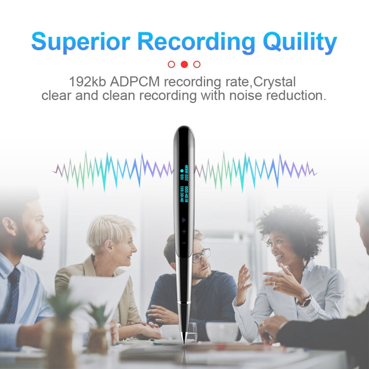 Q9 AI Intelligent High-definition Noise Reduction Conference Recording Pen Voice Control Recorder, Capacity:4GB(Black)