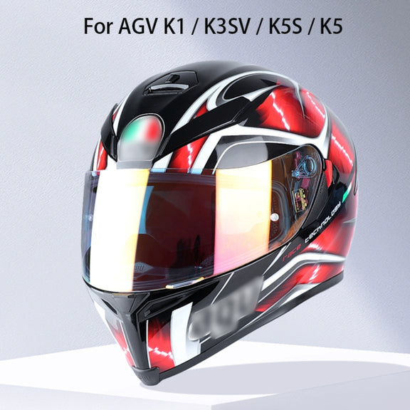 Motorcycle Helmet Visor Anti-UV Wind Shield Lens For AGV K1 / K3SV / K5(Aurora Red)