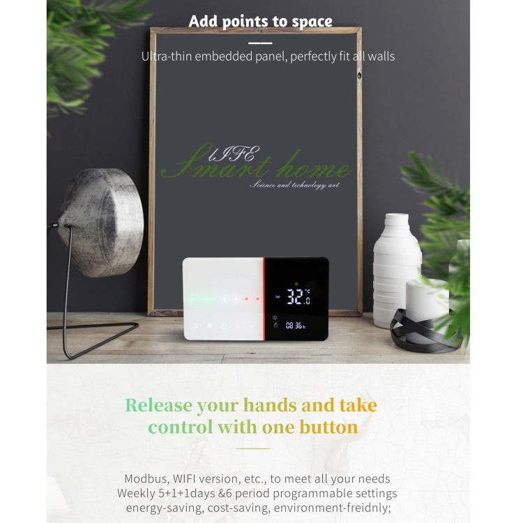 BHT-005-GALW 220V AC 3A Smart Home Heating Thermostat for EU Box, Control Water Heating with Only Internal Sensor & WIFI Connection - free shipping - PMC TechLife - Order now!