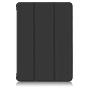 For Samsung Galaxy Tab S7 FE 12.4 Solid Color TPU Horizontal Flip Tablet Leather Case with 3-Fold Holder & Sleep / Wake-up Function(Black)