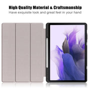 For Samsung Galaxy Tab S7 FE 12.4 Solid Color TPU Horizontal Flip Tablet Leather Case with 3-Fold Holder & Sleep / Wake-up Function(Black)