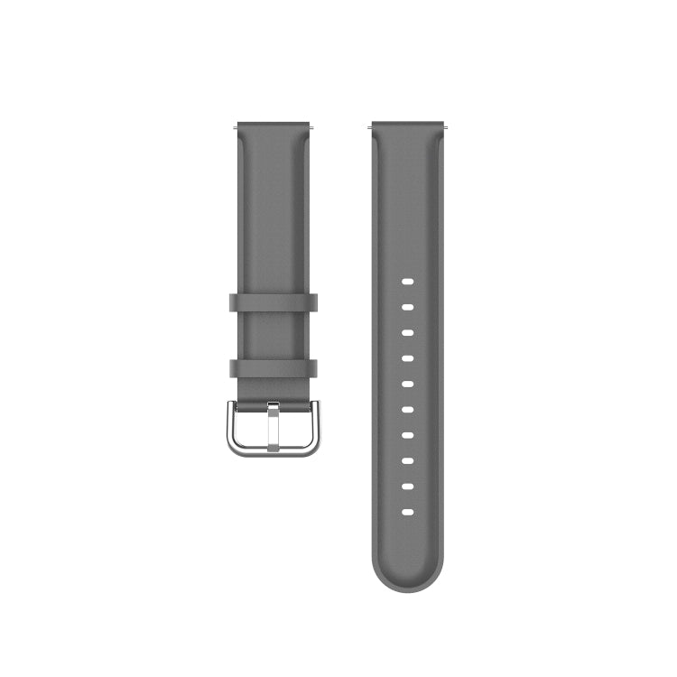 For Huawei Watch GT 3 46mm/GT Runner 22mm Round Tail Leather Watch Band(Grey)