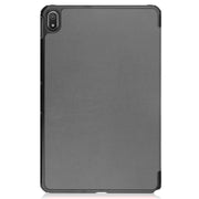 For Nokia T20 Three-folding Holder Custer Texture Leather Tablet Case(Grey)
