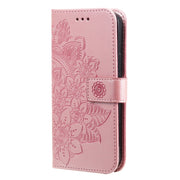 For Samsung Galaxy A53 5G 7-petal Flowers Embossing Pattern Horizontal Flip CasePhone Case(Rose Gold)