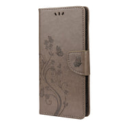 For Samsung Galaxy A33 5G Butterfly Flower Pattern Horizontal Flip Leather Phone Case with Card Slot & Holder(Grey)