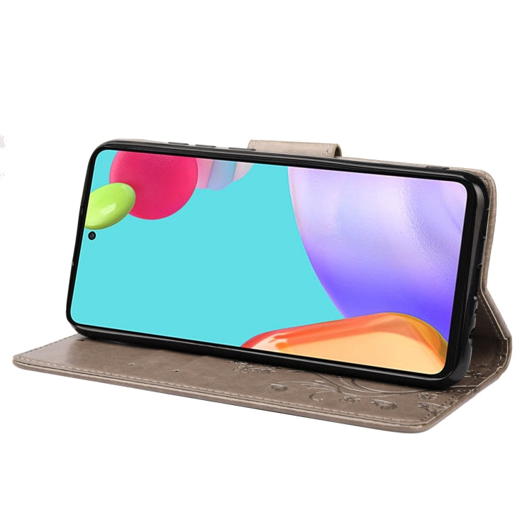 For Samsung Galaxy A33 5G Butterfly Flower Pattern Horizontal Flip Leather Phone Case with Card Slot & Holder(Grey) - Galaxy Phone Cases by PMC TechLife | Online Shopping South Africa | PMC TechLife | Buy Now Pay Later Mobicred