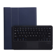 A11B-A Lambskin Texture Square Keycap Bluetooth Keyboard Leather Case with Touch Control For iPad Air 5 / 4 2020 10.9 / Pro 11 inch 2021 & 2020 & 2018(Blue)