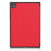 For Samsung Galaxy Tab A8 2021 SM-X205 3-Fold Holder Leather Tablet Case(Red)
