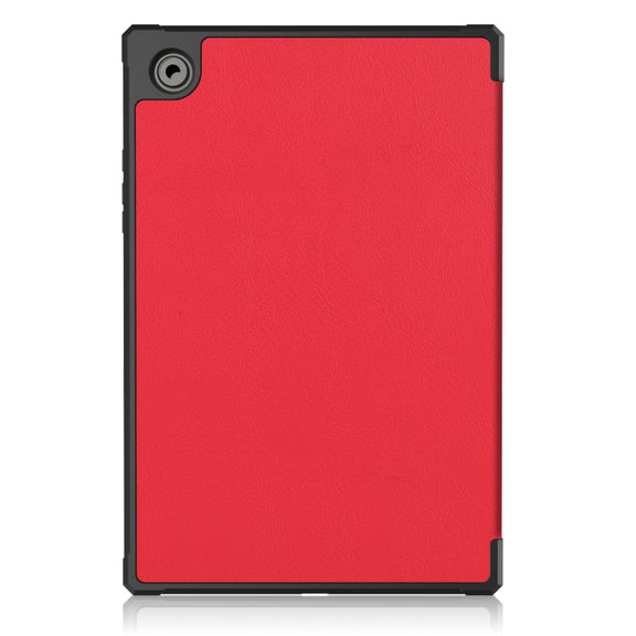 For Samsung Galaxy Tab A8 2021 SM-X205 3-Fold Holder Leather Tablet Case(Red)
