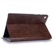 For Samsung Galaxy Tab A7 Lite T220/T225 Crocodile Texture Leather Tablet Case(Brown)