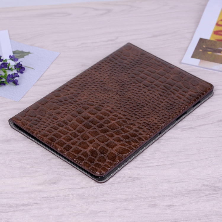 For Samsung Galaxy Tab A7 Lite T220/T225 Crocodile Texture Leather Tablet Case(Brown)