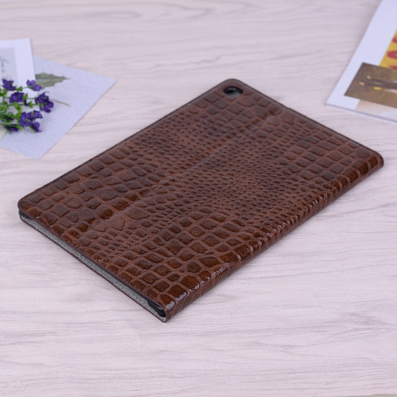 For Samsung Galaxy Tab A7 Lite T220/T225 Crocodile Texture Leather Tablet Case(Brown)