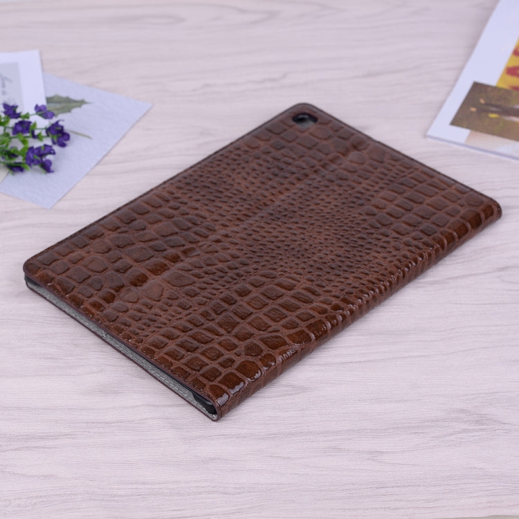 For Samsung Galaxy Tab A7 Lite T220/T225 Crocodile Texture Leather Tablet Case(Brown)