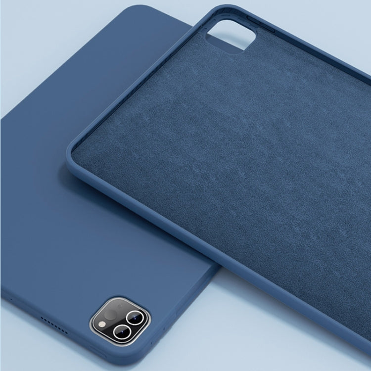 For iPad Pro 12.9 inch Mutural Silicone Microfiber Tablet Case(Light Blue)