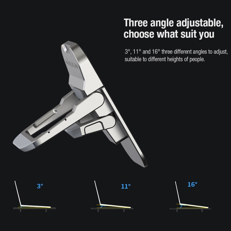 NILLKIN Bolster Plus Sticky Three-speed Adjustable Zinc Alloy Laptop Holder(Space Gray) - MacBook Holder by NILLKIN | Online Shopping South Africa | PMC TechLife | Buy Now Pay Later Mobicred