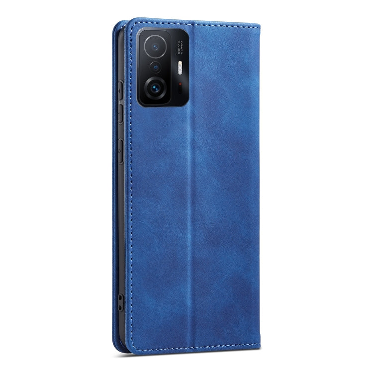 For Xiaomi Mi 11T / Mi 11T Pro Magnetic Dual-fold Leather Phone Case(Blue) - free shipping - PMC Jewellery - Order now!