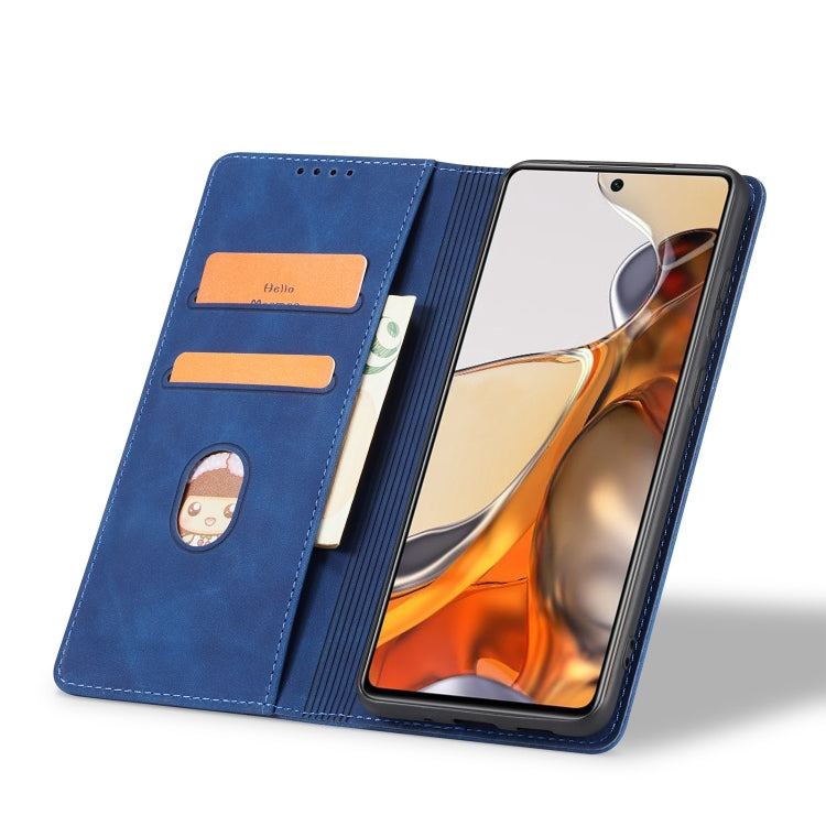 For Xiaomi Mi 11T / Mi 11T Pro Magnetic Dual-fold Leather Phone Case(Blue) - free shipping - PMC Jewellery - Order now!