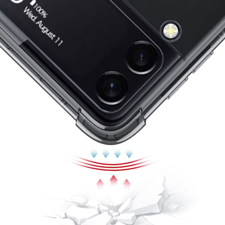For Samsung Galaxy Z Flip3 5G GKK Shockproof Airbag Phone Case with Ring Holder(Transparent Black)