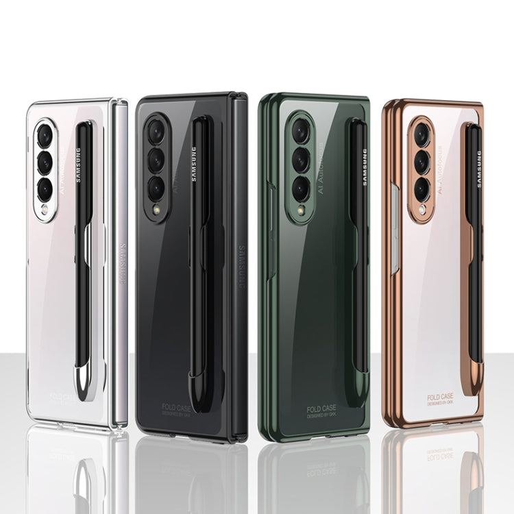 For Samsung Galaxy Z Fold3 5G GKK Integrated Electroplating + Glass Phone Case with Pen Slot(Gold) - free shipping - PMC TechLife - Order now!