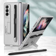 For Samsung Galaxy Z Fold3 5G GKK Ultra-thin PC Phone Flip Case with Holder & Pen Slot(Silver) - Galaxy Phone Cases by GKK | Online Shopping South Africa | PMC TechLife | Buy Now Pay Later Mobicred
