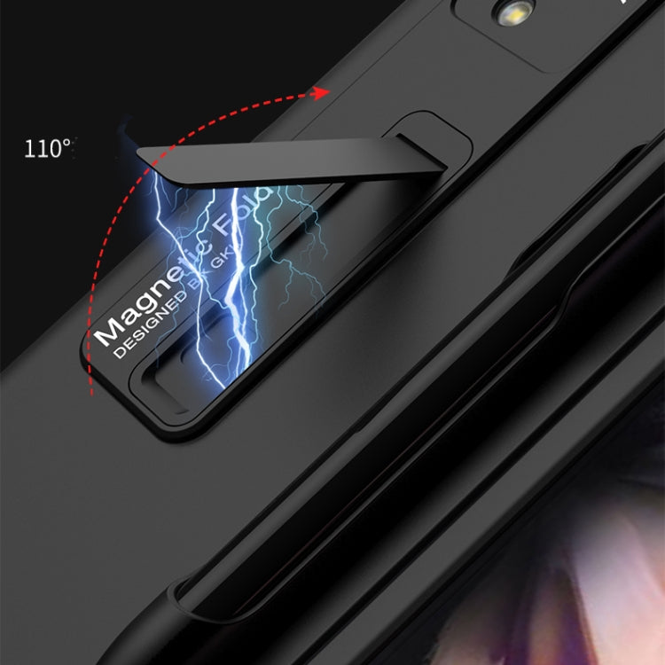 For Samsung Galaxy Z Fold3 5G GKK Ultra-thin PC Phone Flip Case with Holder & Pen Slot(Black) - Galaxy Phone Cases by GKK | Online Shopping South Africa | PMC TechLife | Buy Now Pay Later Mobicred