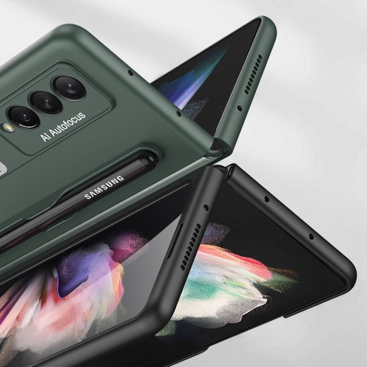 For Samsung Galaxy Z Fold3 5G GKK Ultra-thin PC Phone Flip Case with Holder & Pen Slot(Silver) - Galaxy Phone Cases by GKK | Online Shopping South Africa | PMC TechLife | Buy Now Pay Later Mobicred