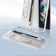 For Samsung Galaxy Z Fold3 5G GKK Ultra-thin PC Phone Flip Case with Holder & Pen Slot(Silver)