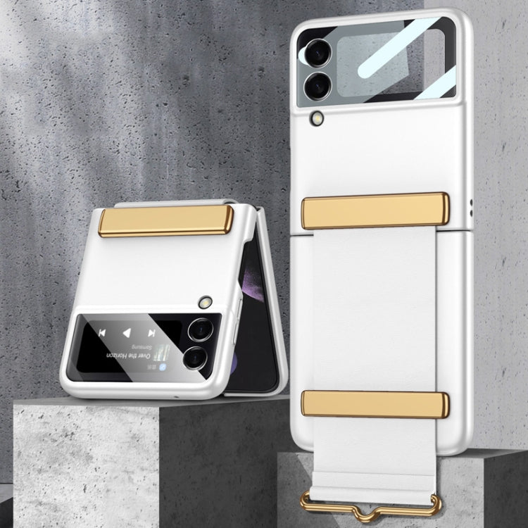For Samsung Galaxy Z Flip3 5G GKK Ultra-thin Full Coverage Phone Case with Wristband(Silver) - Galaxy Phone Cases by GKK | Online Shopping South Africa | PMC TechLife | Buy Now Pay Later Mobicred