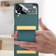 For Samsung Galaxy Z Flip3 5G GKK Ultra-thin Full Coverage Phone Case with Wristband(Green)