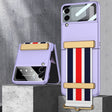 For Samsung Galaxy Z Flip3 5G GKK Ultra-thin Full Phone Flip Case with Color Wristband(Purple) - free shipping - PMC TechLife - Order now!