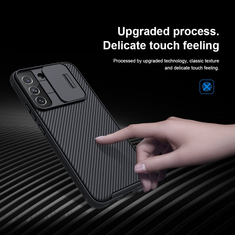 For Samsung Galaxy S22+ 5G NILLKIN Black Mirror Pro Series Camshield Phone Case(Blue)