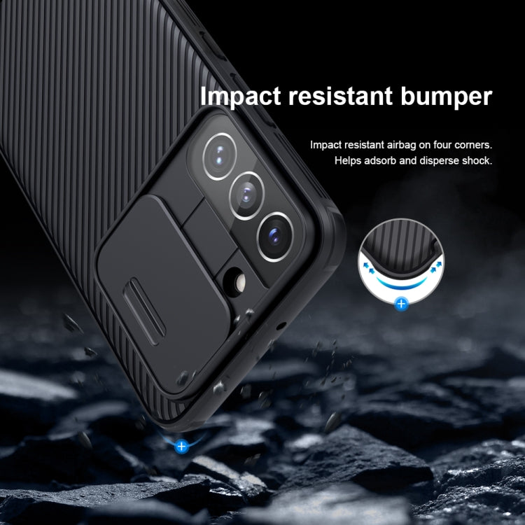 For Samsung Galaxy S22+ 5G NILLKIN Black Mirror Pro Series Camshield Phone Case(Blue)