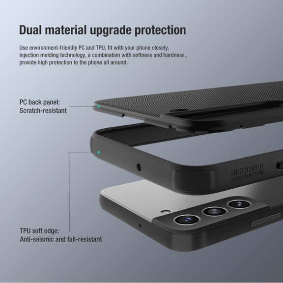 For Samsung Galaxy S22 5G NILLKIN Super Frosted Shield Pro PC + TPU Phone Case(Black)