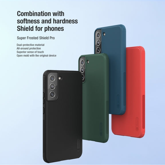 For Samsung Galaxy S22 5G NILLKIN Super Frosted Shield Pro PC + TPU Phone Case(Black)
