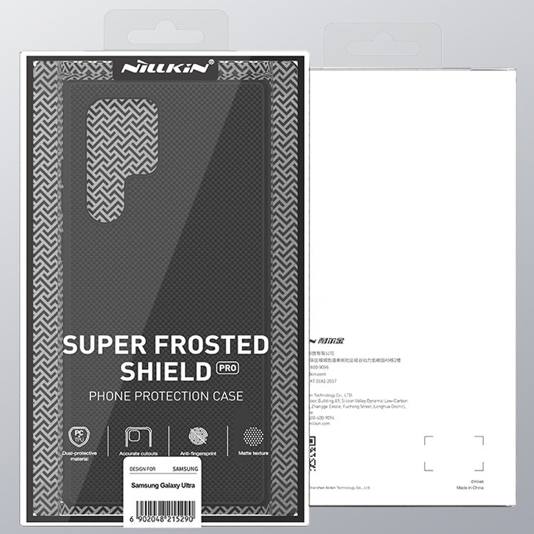 For Samsung Galaxy S22 Ultra 5G NILLKIN Super Frosted Shield Pro PC + TPU Phone Case(Black)